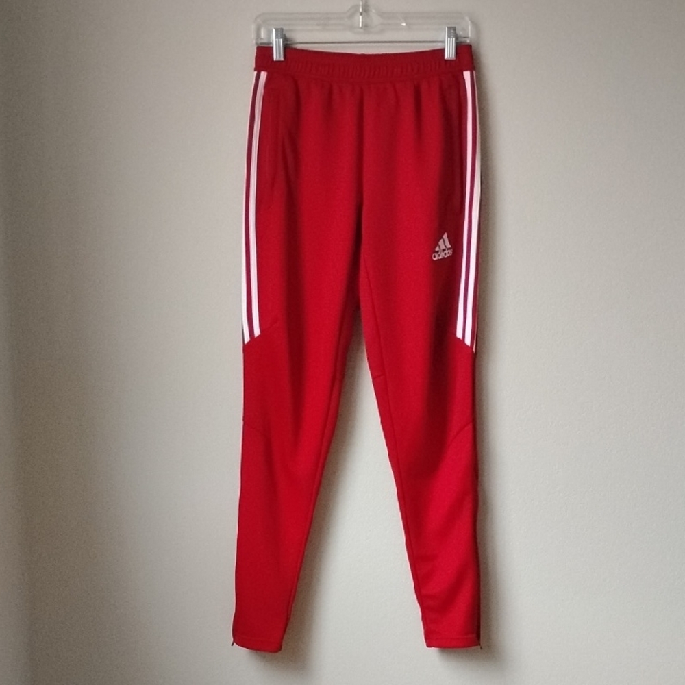 Adidas Climacool Men's Red Joggers with White Stripes